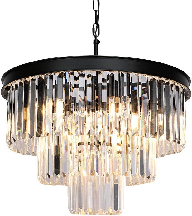 Gold Crystal and Glass chandelier