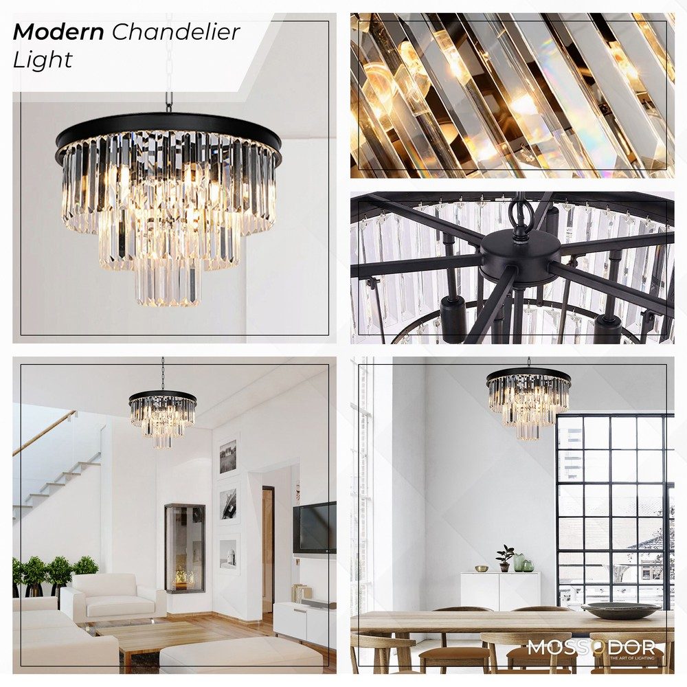 Gold Crystal and Glass chandelier