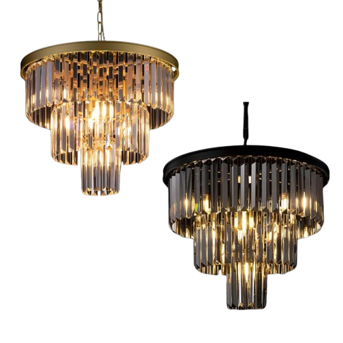 Modern Traditional Chandelier -Gold & Smokey Grey - Buy Modern Traditional Chandelier -Gold & Smokey Grey online at Mossodor UK with free delivery