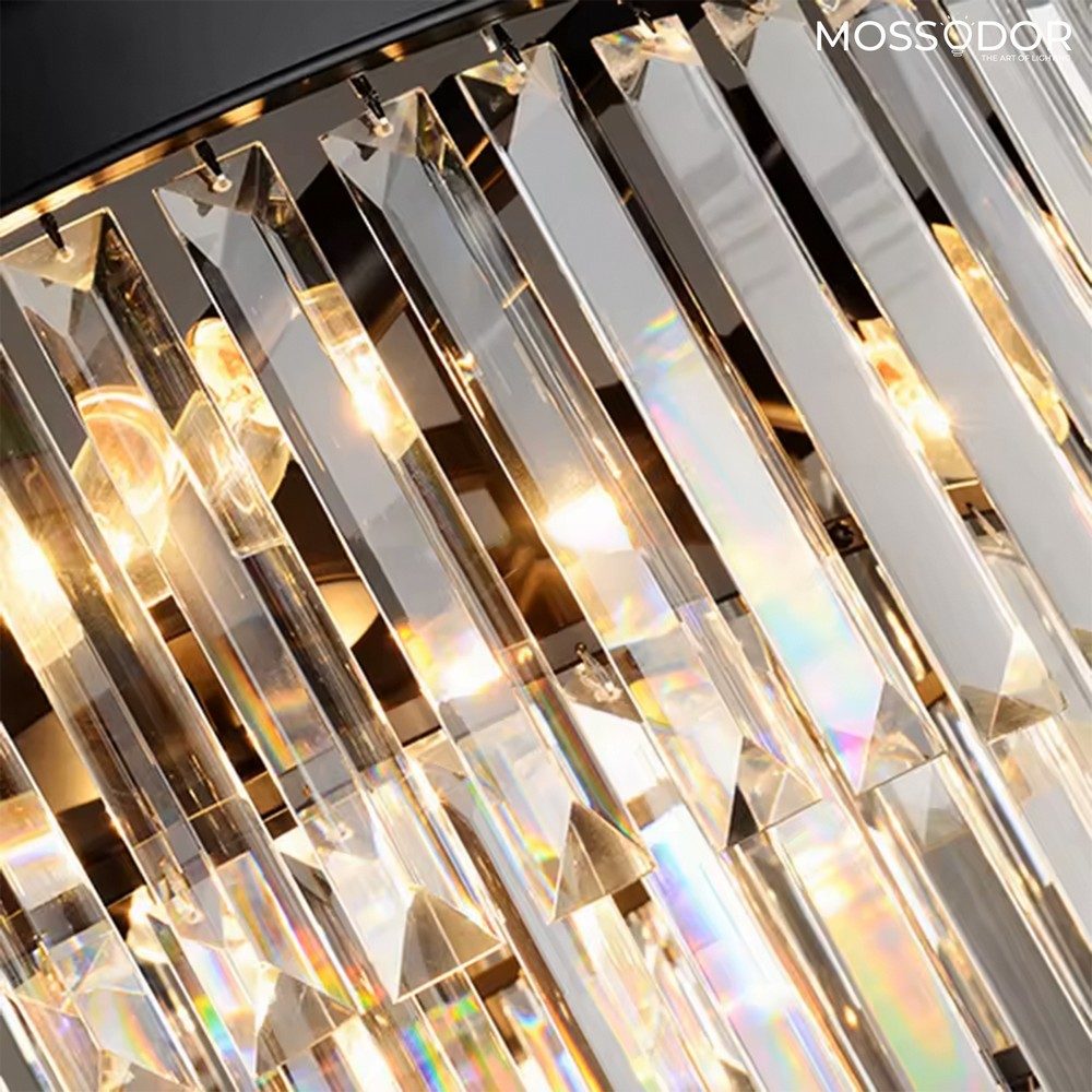 Gold Crystal and Glass chandelier