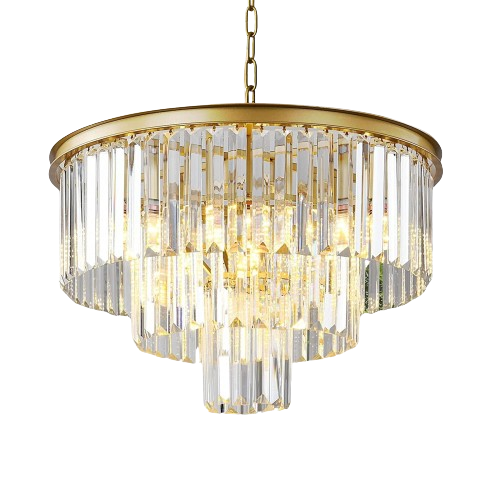 Gold Crystal and Glass chandelier