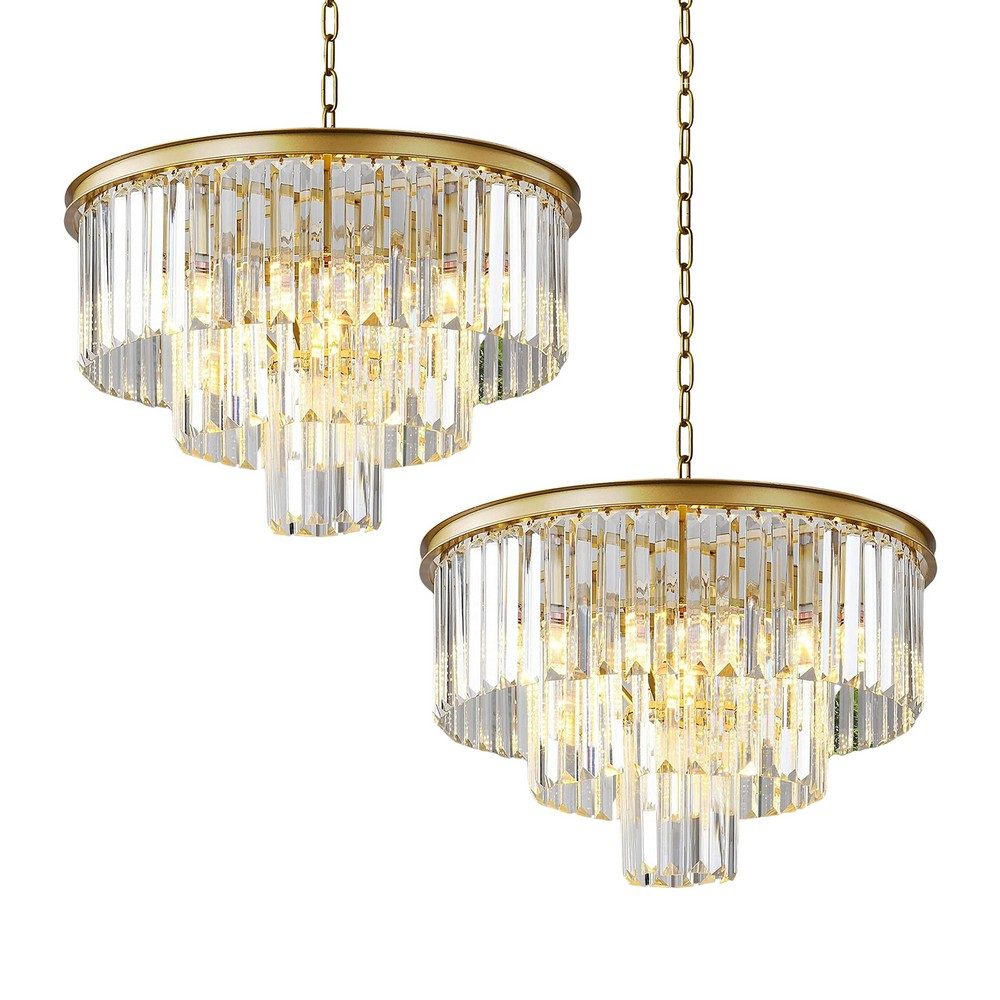 Gold Crystal and Glass chandelier