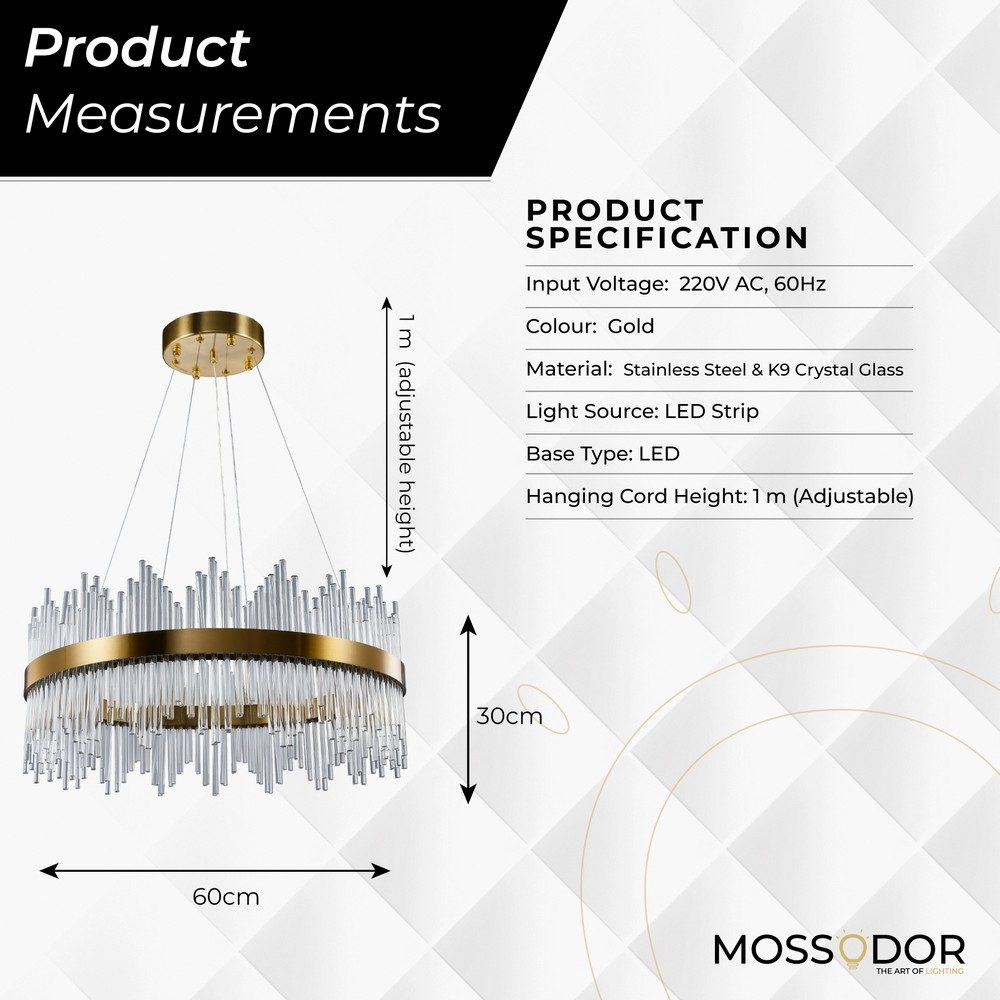 Contemporary Round K9 Crystal Glass - Chandelier