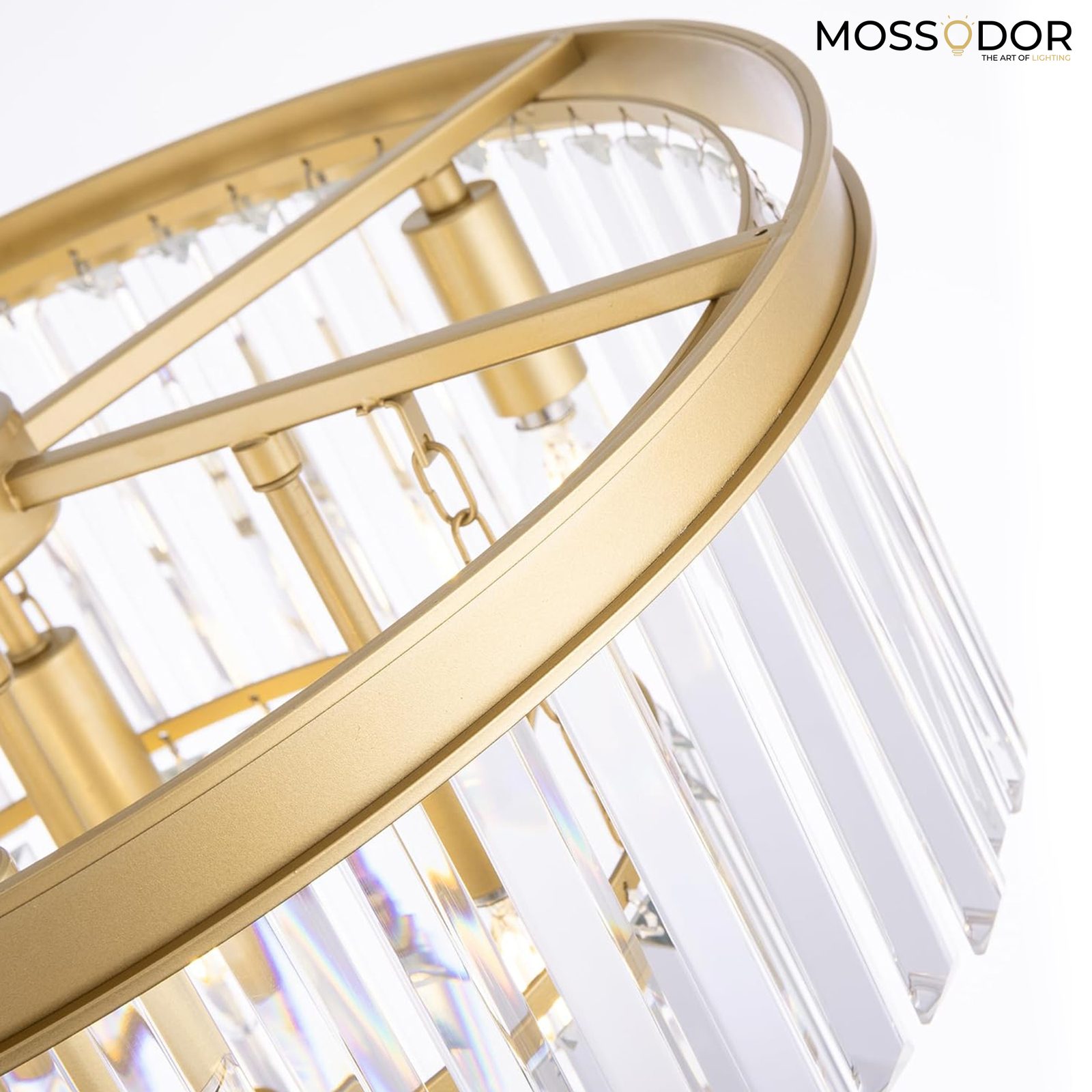 Gold Crystal and Glass chandelier