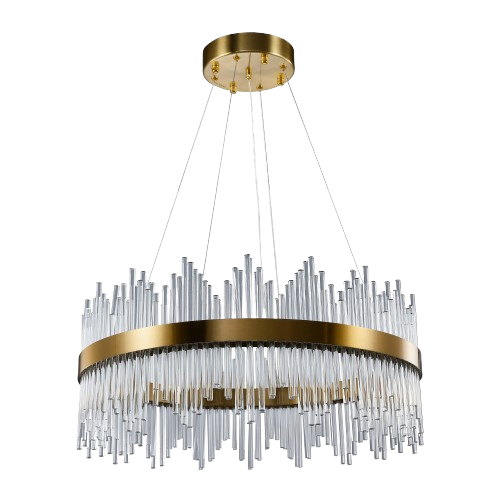 Halo-Contemporary Round K9 Crystal Glass Chandelier-Gold - Buy Halo-Contemporary Round K9 Crystal Glass Chandelier-Gold online at Mossodor UK with free delivery