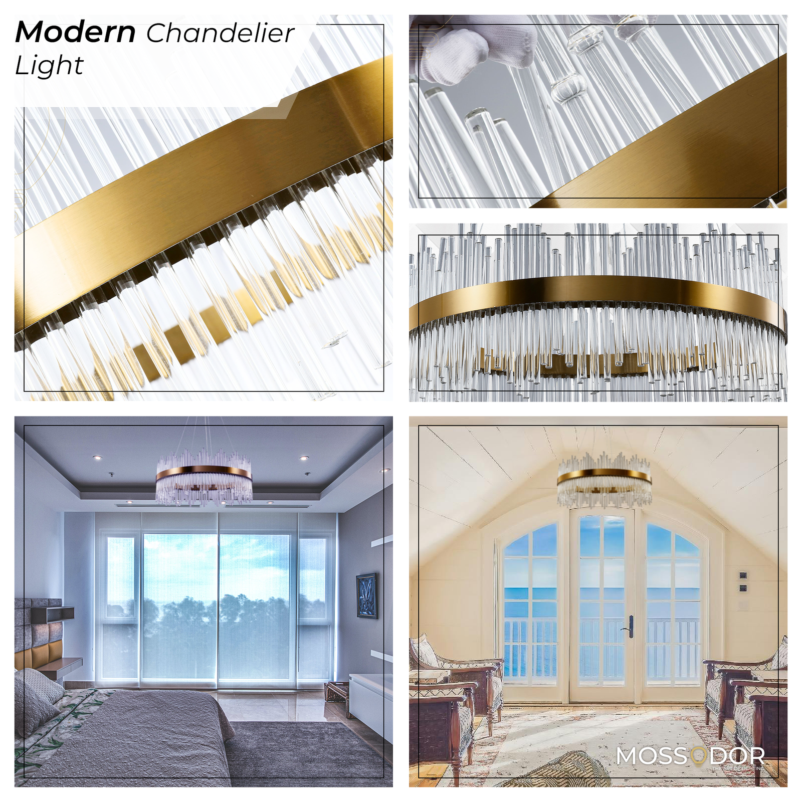 Contemporary Round K9 Crystal Glass - Chandelier