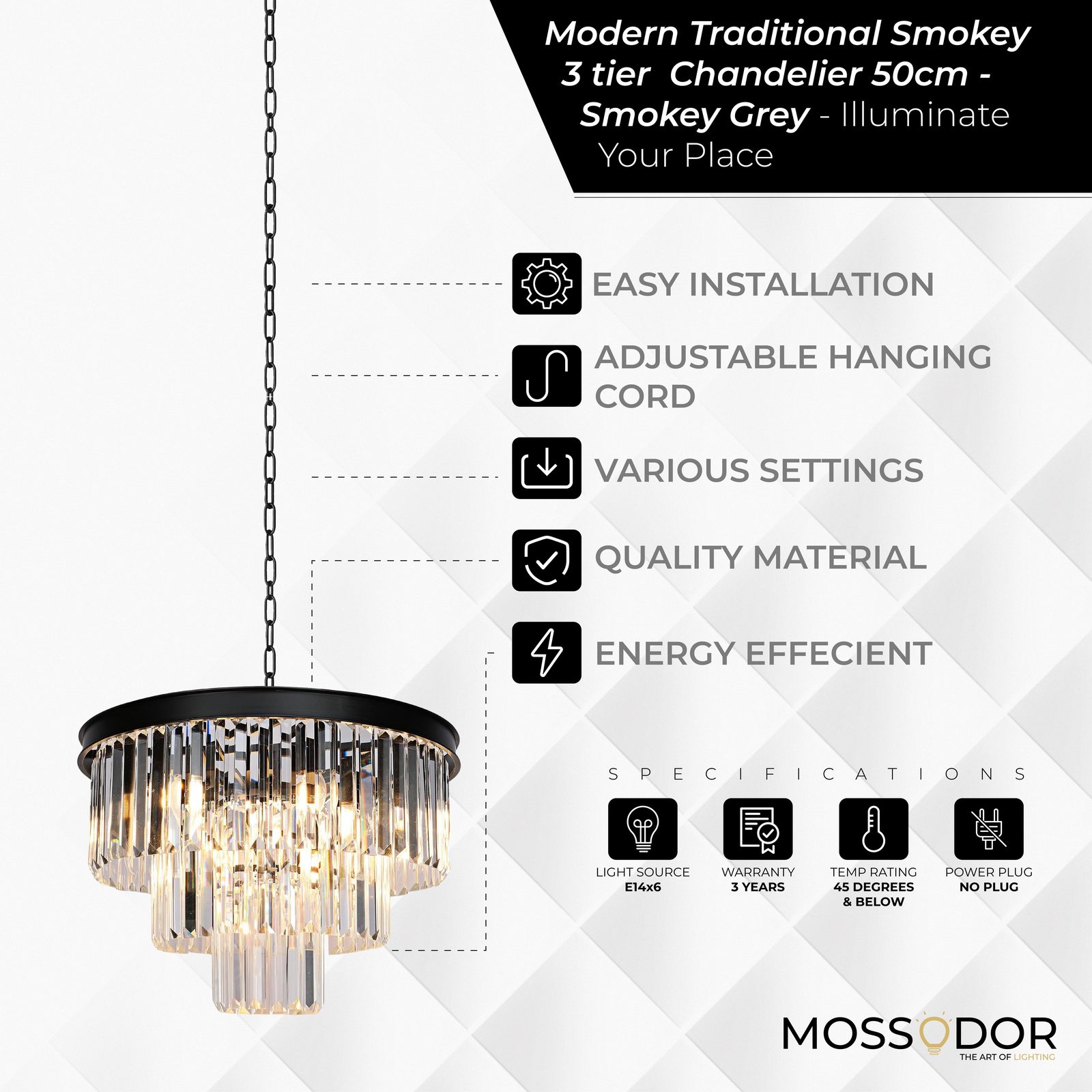 Gold Crystal and Glass chandelier