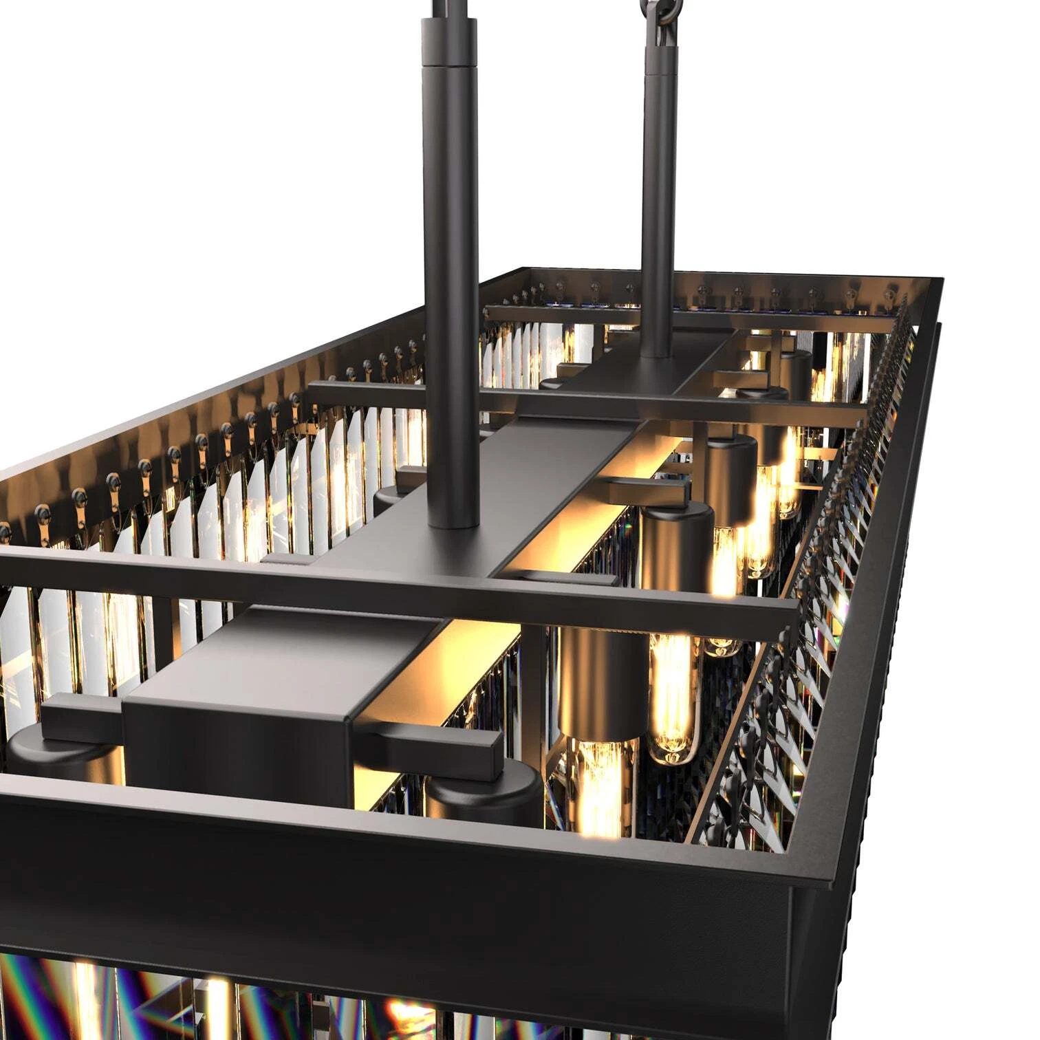 Luxury Smokey Large Rectangular Chandelier
