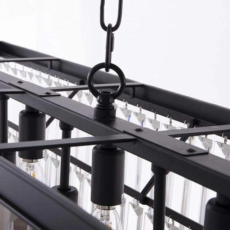 Luxury Smokey Large Rectangular Chandelier