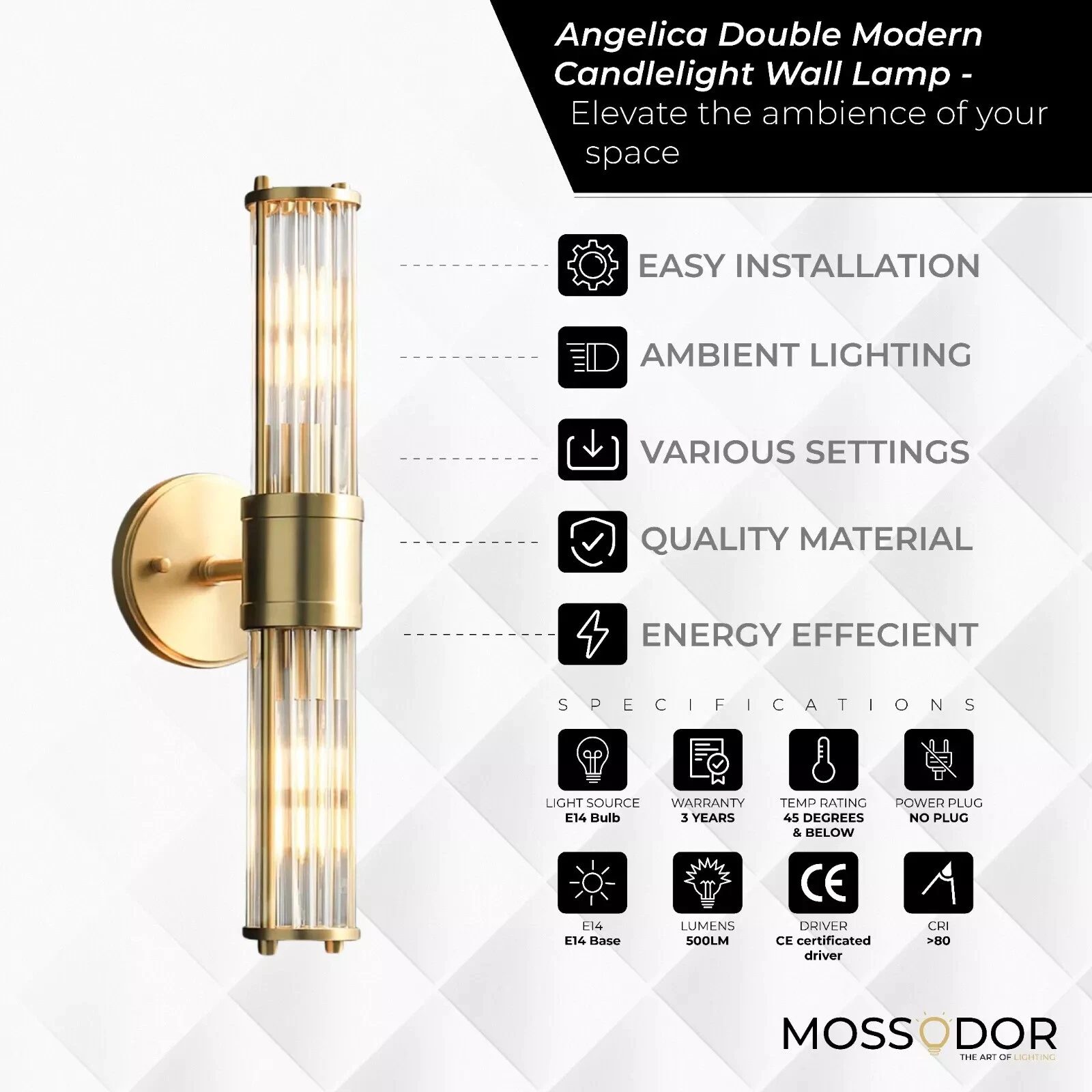 Gold Candle Design-Wall Light