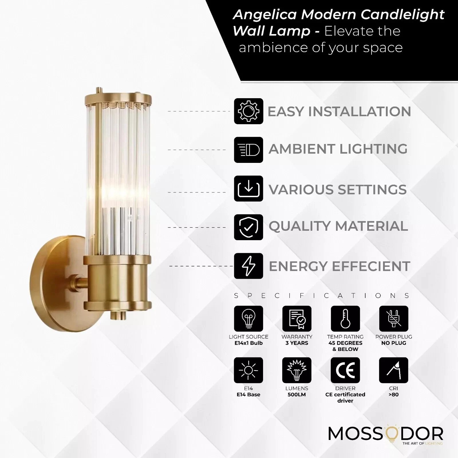 Gold Candle Design-Wall Light